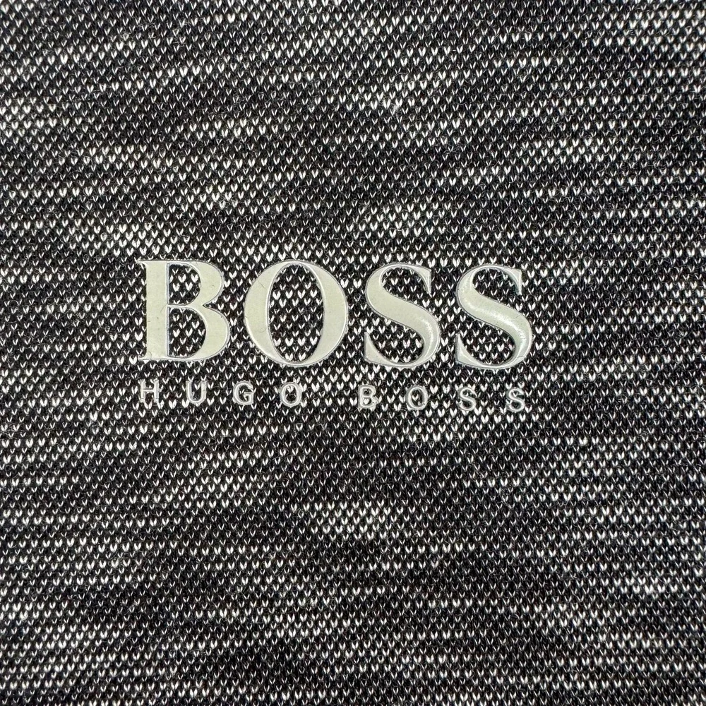 Hugo Boss Men's Heathered Charcoal Polo with Subtle Logo